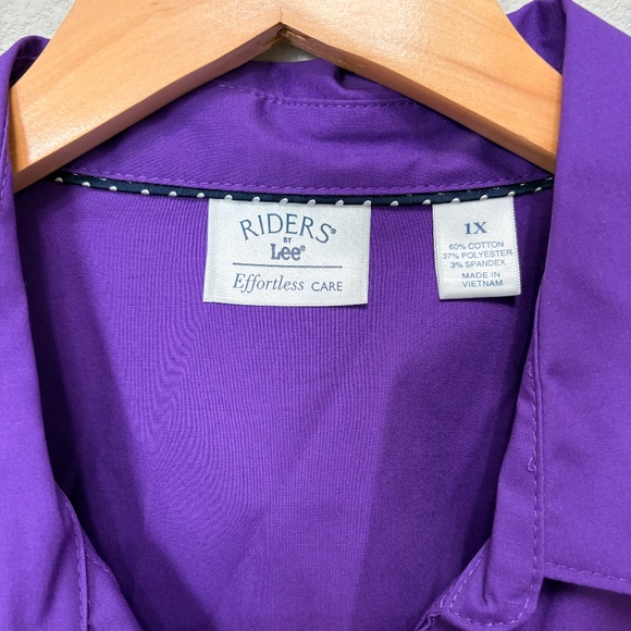 Riders by Lee Wrinkle Resist Shirt - Purple, 1X - NWT - Picture 4 of 7